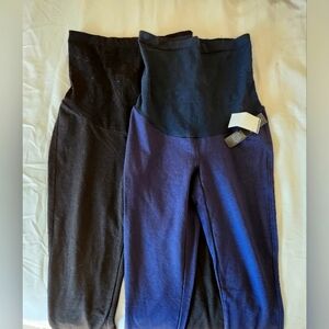 Two Pairs of 'A Pea in the Pod' Maternity Leggings: Size XS